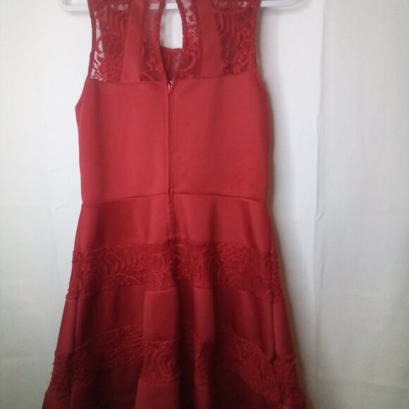 Three Pink Hearts Trixxi Dress Women XL Sleeveless Lace Detail Party Holiday Red - Picture 12 of 16